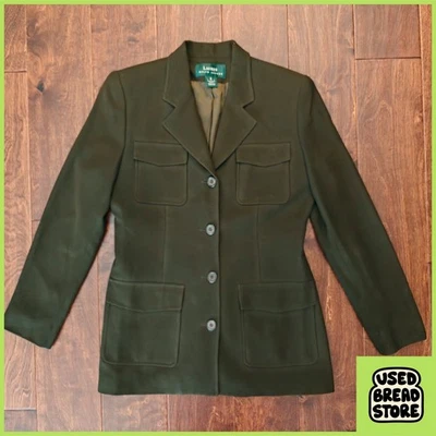 Blazer Chaqueta de Campo Militar Lauren Ralph Lauren Mujer 6 Verde Oliva Lana EE. UU. Foto 1 de 4