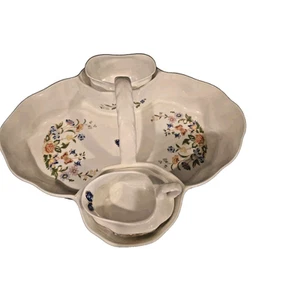 Aynsley Cottage Garden Blumen Servierkorb Tablett Milchkännchen Zuckerdose England - Bild 1 von 8