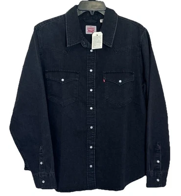 Camisa vaquera Levi's para mujer negra Ultimate Western perla botón a presión talla XL NUEVA CON ETIQUETAS Foto 1 de 4