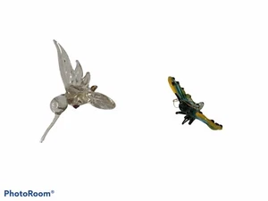 Global Village Glass Blue Butterfly Clear Hummingbird Stunning - Picture 1 of 8