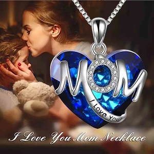 Heart Shaped Mom Necklace, Gifts for Mom from Daughter Son on Mothers Day, Mom G - Picture 1 of 12