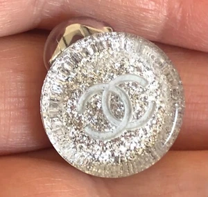 CHANEL CC Round Clip-On Earring Silver Tone Single Earring FREE US S/H - Picture 1 of 6