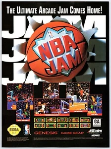 Vintage Print Ad 1993 NBA Jam Sega Genesis Basketball Original Promo Poster Art - Picture 1 of 4