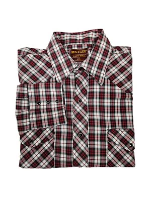 Camisa vintage Rustler a cuadros perla occidental con botones a presión talla 16,5 para hombre J37 Foto 1 de 4