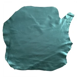 Green Metallic Craft Leather Hide DIY Book Cover Fabric Thin Upholstery Material - Picture 1 of 6