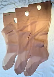 vintage Stockings 3 pair Box average Sheer seamed Cuban mesh 8-8.5 MarVlous brev - Picture 1 of 12