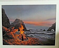 Stephen Lyman Beach Bonfire Print Signed # 1457/6500 26 1/2" wide 22" Height