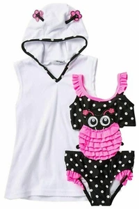 Swimsuit & Coverup Infant Sz 12 mos Set Freestyle Revolution SPF50 Baby Girl NWT - Picture 1 of 3