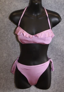 BIKINI SET BANDEAU GRÖSSE S FLIEDER HELLILA MIT VOLANT MIT PADS - Bild 1 von 2