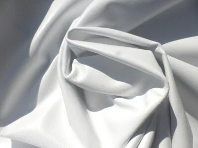 lambskin leather hide XL Pure White glove soft drapey Smooth Finish - Image 1 of 4