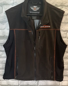 Harley-Davidson Men's Windproof Fleece Motorcycle Vest, Black Large - Picture 1 of 9