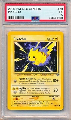 2000 POKEMON NEO GENESIS PIKACHU #70 PSA 5 EX (READ) - Image 1 of 2