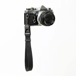 Black Cotton 16" Camera Wrist Strap w/ Peak Design Anchor / Handcrafted - Picture 1 of 14