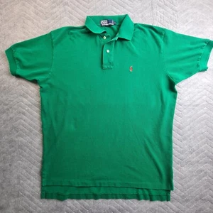 Polo by Ralph Lauren Polo Shirt Mens Size Large Green Small Red Pony 100% Cotton - Picture 1 of 13