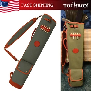 TOURBON 3-Ways Vintage Canvas Golf Club Bag Sunday Carrier Practice Ball Bag US - Picture 1 of 24