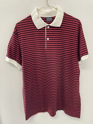 Vintage Made in USA RAMROD Short Sleeve Polo Shirt Striped L 0824 - Image 1 of 4