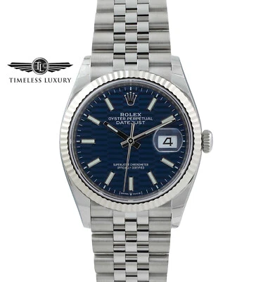 NUEVO Rolex Datejust 126234 para hombre acero inoxidable 36 mm motivo azul esfera caja y tarjeta Foto 1 de 4