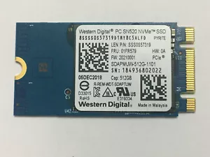 WD PC SN520 NVMe SSD SDAPMUW-512G-1001 512GB M.2 2242 PCIe3x 2 For Lenovo Laptop - Picture 1 of 9