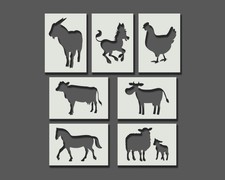 Farmyard Animals Reusable Mylar Stencils Farm Art Craft Painting 190 micron