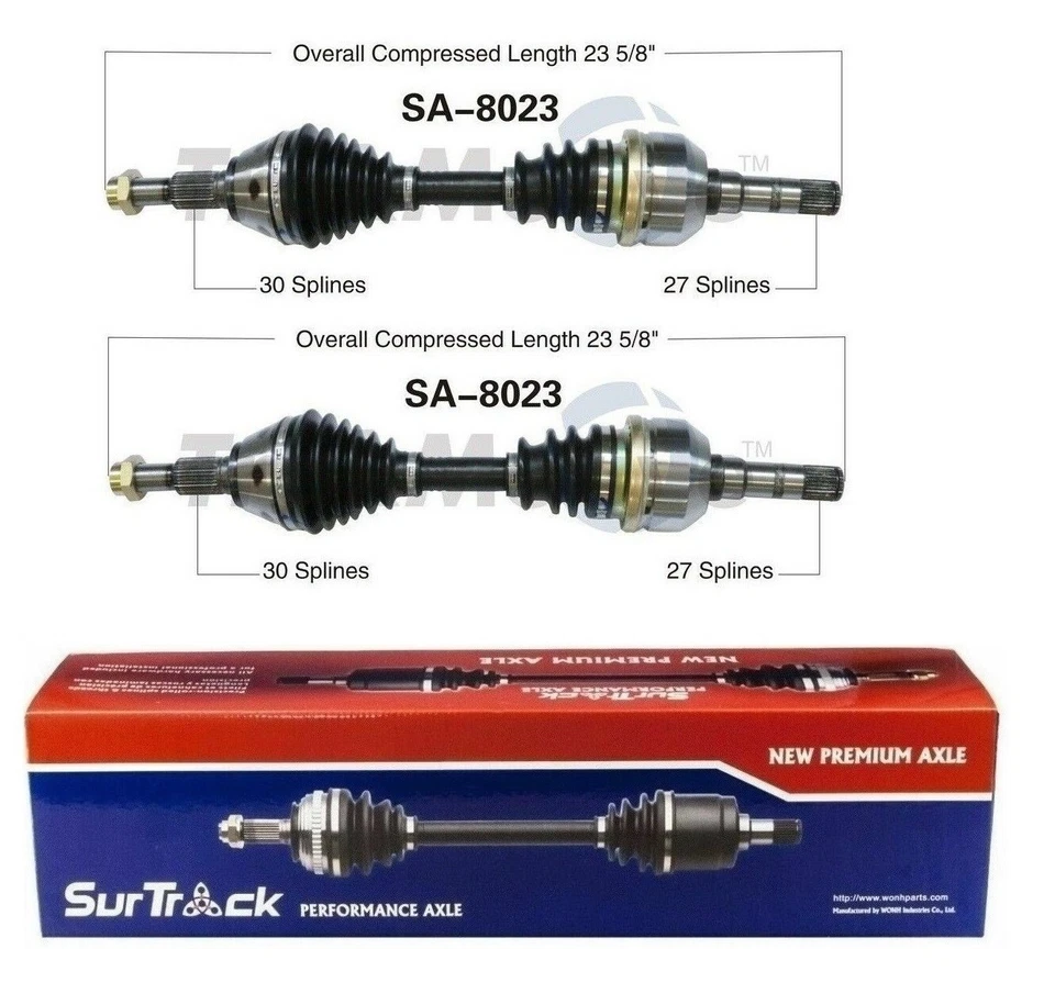 Juego SurTrack par de conjuntos de ejes delanteros CV para Saab 9-3 AWD/FWD 2003-2011 Foto 1 de 1