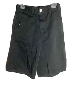 NO FEAR Boys Youth Black Chino Shorts flap pockets Sz  26 Missing 1 Back button - Picture 1 of 7