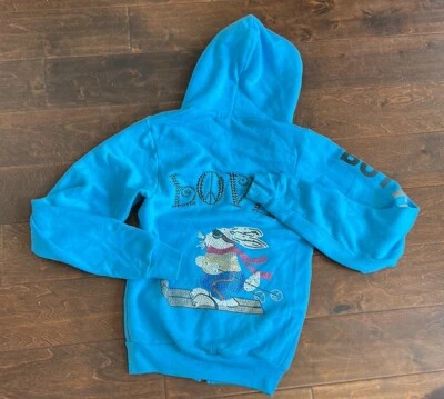 Sudadera con Capucha Azul Butter Girls Bunny Love Tachonada ST1525 Talla XS Cremallera Frontal Foto 1 de 2
