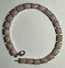 Sterling Silver 925 Pink Opal Tennis Bracelet