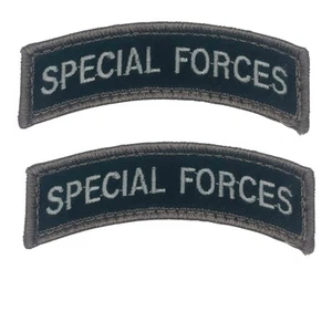 2 Stück Braun Special Forces Rocker Tab 3,25x1 Zoll Hakenverschluss Patch für Uniformen - Bild 1 von 1
