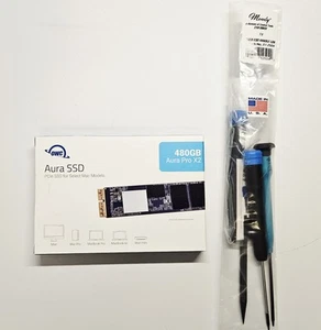 NEW Owc Aura Pro X2 480GB NVMe PCIe 3.0 X 4 SSD Apple Models + Install Tools - Picture 1 of 4