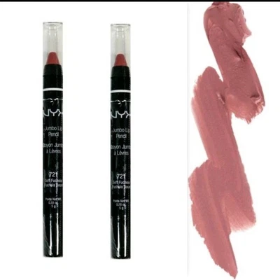 Pack Of 2 - NYX Cosmetics - Jumbo Lip Pencil #721 Soft Fuchsia - Makeup New - Image 1 of 2