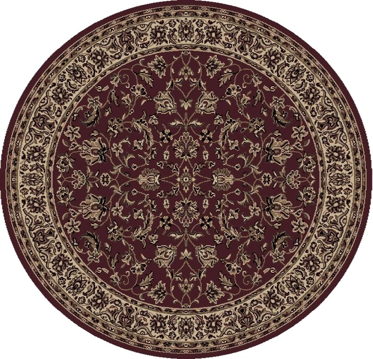 Tapete de área 5 redondo Radici vermelho persa borda floral 953 - aprox 5' 3" - Imagem 1 de 1