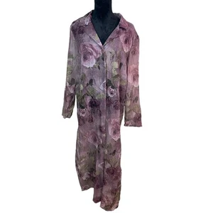 Chaqueta Floral Vintage Terciopelo Medianoche Larga Rosa Cottagecore Rosa Talla 16 - Imagen 1 de 11