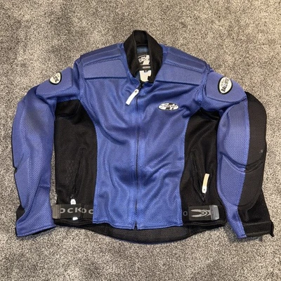 Joe Rocket Mens Ballistic Series Motorcycle Jacket Blue Color Block Zipper Sz. M - Image 1 of 4