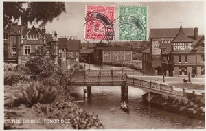 GB, Vintage Postcard, 1933, The Bridge, Tonbridge, Real photo, posted to Romania - Picture 1 of 2