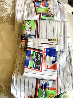 Juego de tarjetas de béisbol vintage de 3 hojas dobles con licencia MLB Teams Bibb Co Foto 1 de 4