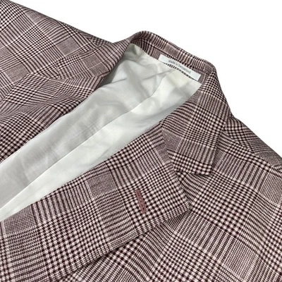 Ermenegildo Zegna Men's Crossover Linen/Wool/Silk Blazer Red Plaid • 44R US - Image 1 of 4