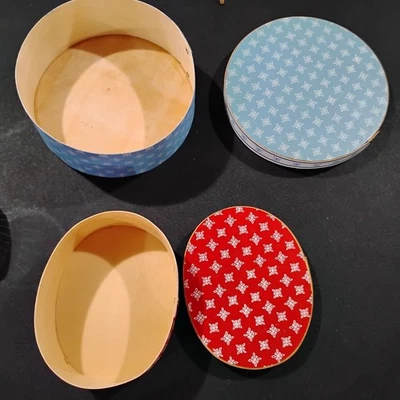 Винтажные декоративные шейкерные коробки. Круглые и овальные. Гнездование.  - Изображение 1 из 4