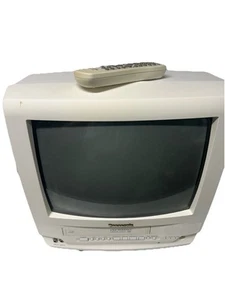 Panasonic PV-C1332W 13" CRT TV VHS Videorecorder Kombi weiß mit Fernbedienung - getestet FUNKTIONIERT! - Bild 1 von 12