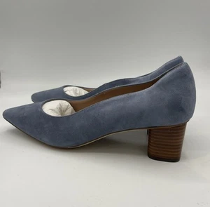 Cole Haan Women's Block Heel Pump 45MM, China Blue Suede/Dark Natural, 9.5 - Picture 1 of 5