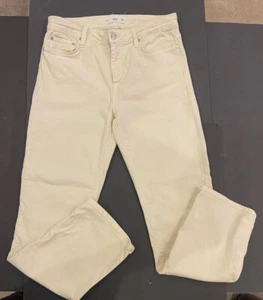 MNG Mango Jeans Off White 100% Cotton Denim Women’s 8 Straight Leg NEW - Picture 1 of 10