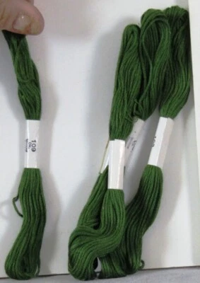 6 Skeins NEW Vintage SIX Strand FLOSS 8 yd #109 DARK Willow GREEN - Image 1 of 2