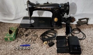 VINTAGE 15-91 SINGER SEWING MACHINE 1953 AL349980 - Picture 1 of 23