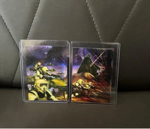 STAR WARS VEHICLES TOPPS 1997 REFRACTOR PROMO P1 AND REFRACTOR PROMO P2 SET - Picture 1 of 2