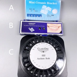 Dental Orthodontic Ceramic Brackets Ortho Brace Mini Roth 345Hook Mesh 10 Boxes - Picture 1 of 12