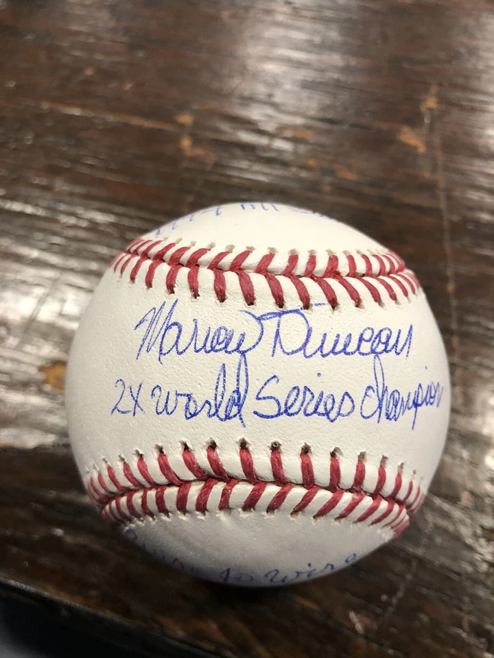 Bola ROMLB firmada por Mariano Duncan 2x WS Champ cable a cable 1994 certificado de autenticidad AS JSA Foto 1 de 4