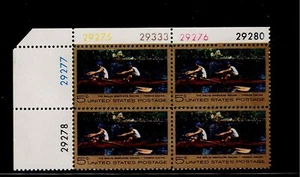 US Scott #1335, Plate Block #29278/29277/29333/29276/29280 1966 Rowing FVF MNH - Picture 1 of 1
