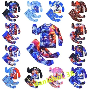 Sonic The Hedgehog 3 Long Sleeve Nightwear Tops Pant Outfit Pyjamas Pjs Set Gift - Picture 1 of 14
