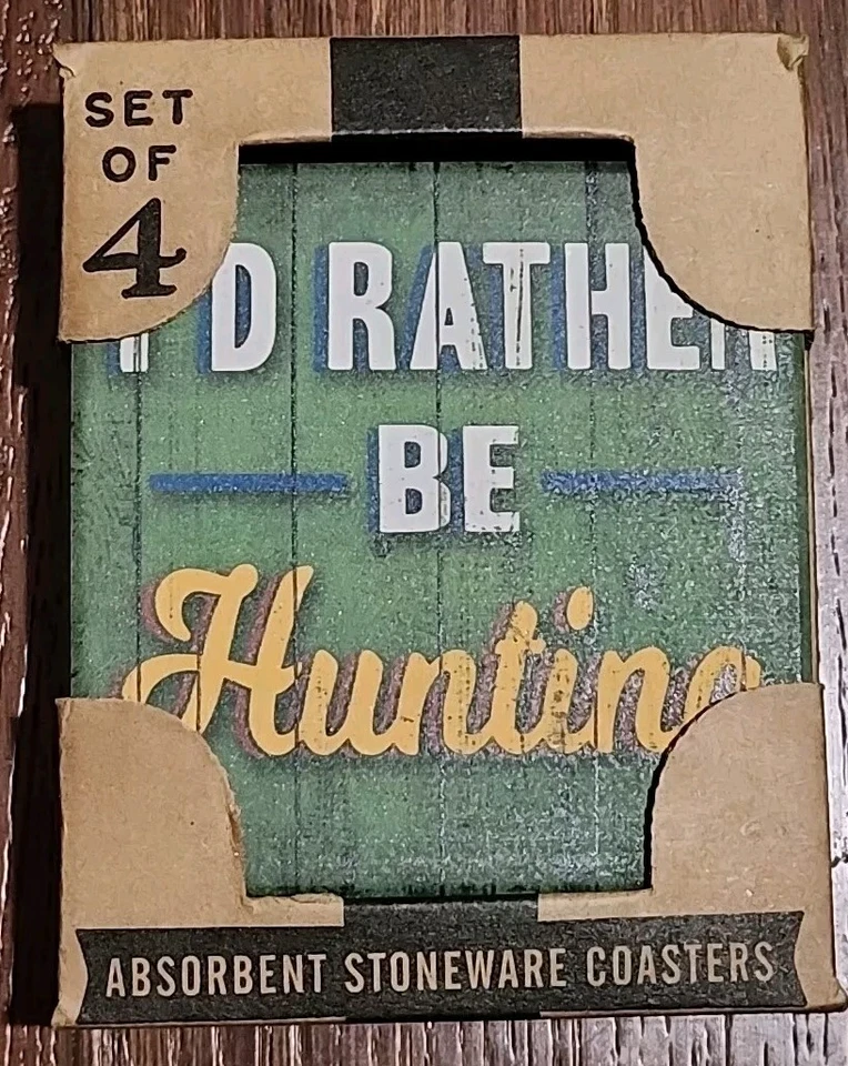 Carson Home «Я бы предпочел охотиться» для папы 4 упаковки пробковые керамические подставки сзади - Изображение 1 из 2