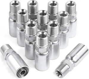Confezione 12 Raccordi Tubo Idraulico 1/4"-1/4" Tubo X 1/4 Pollice NPTF Maschio Filettatura Hy - Foto 1 di 7