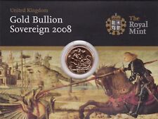 2008 GOLD SOVEREIGN COIN IN ROYAL MINT CARD FLAT PACK IN MINT CONDITION